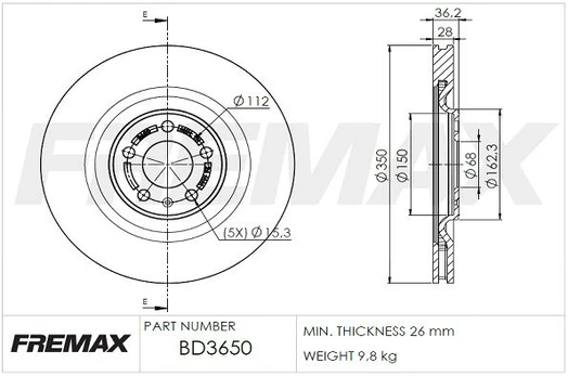 Stabdžių diskas FREMAX BD-3650