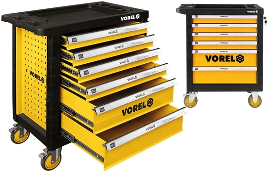Vorel įrankių vežimėlis su 6 stalčiais