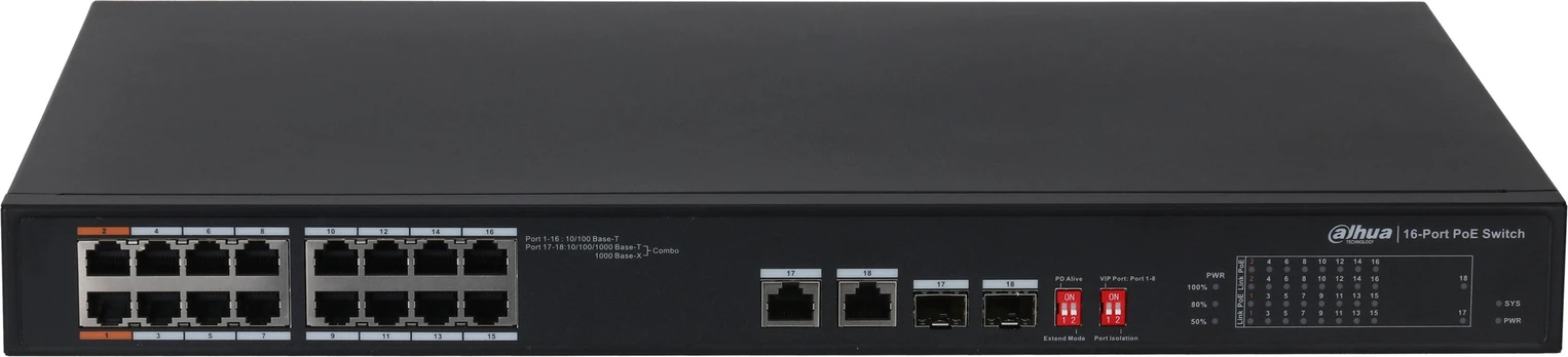 Komutatorius (Switch) Dahua PFS3218-16ET-135