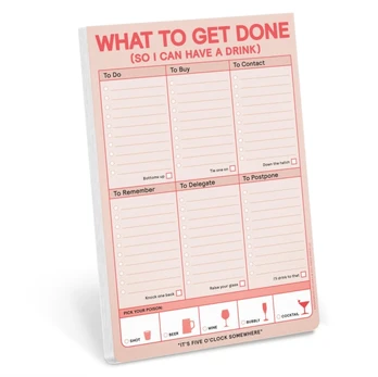 Knock Knock What to Get Done So I Can Have a Drink Pad (Pastel Version)