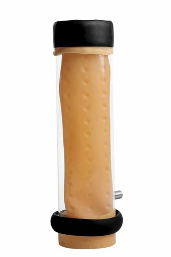 XR Brands Milker Textured Cylinder Attachment - Enhanced Stimulation System