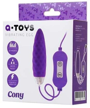 Toyfa A-TOYS, Vibro egg 'Cony', with control panel, silicone, violet