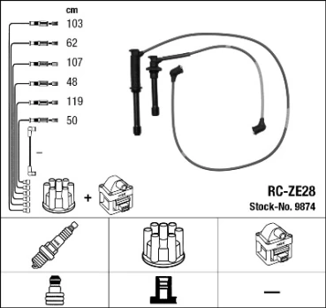 NGK RC-ZE28    9874 Ignition lead set