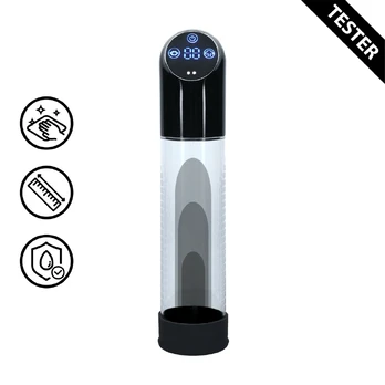 Pumped Automatic Intimate Vacuum System Black Waterproof Silicone Tester