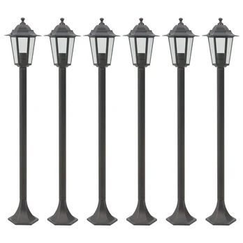 Sodo šviestuvai, 6vnt., E27, 110cm, aliuminis, bronziniai