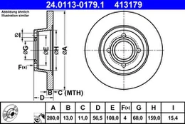 ATE 24.0113-0179.1 Brake Disc
