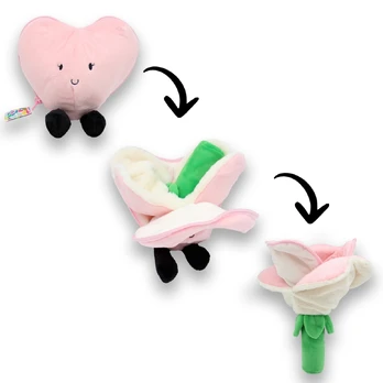 FLIPETZ pliušinis žaislas - rožė širdelėje, Pink/White, 80401