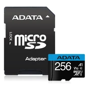 MEMORY MICRO SDXC 256GB W/AD./AUSDX256GUICL10A1-RA1 ADATA kaina