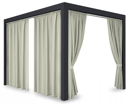 Sodo užuolaidos, smėlio, 155 cm x 220 cm