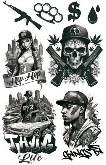 Fiesta Gangsta tatoveringer