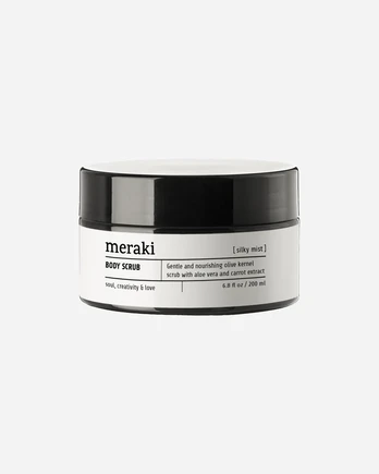 Meraki - Olive bodyscrub, Silky mist - Pilkas - 200 ml