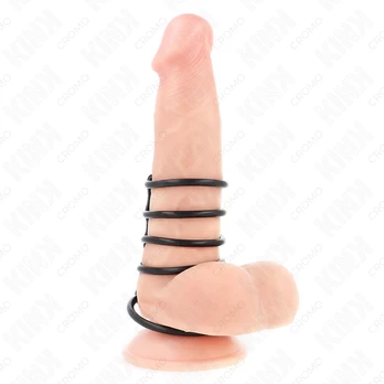 KINK Silicone Ring System 5-Piece Set 3.8-4.8cm with Leather Connector