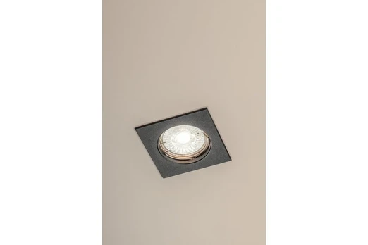 PORTO ceiling spotlight, IP20, square, juodas, TYPE DS10