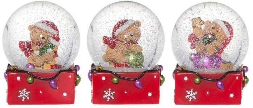 Winteria Snowglobe 65mm Teddy bear assortment