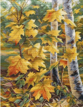 Cross stitch kit "Golden maple leaves" S1559