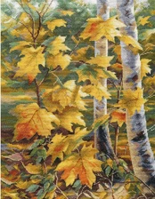 Cross stitch kit "Golden maple leaves" S1559 kaina
