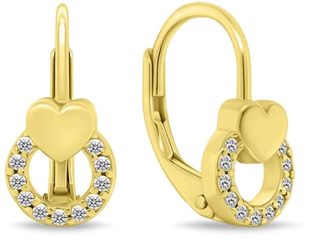 Brilio Silver Charming auksinis-plated dangling earrings with zircons EA1276Y