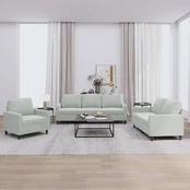 Sofa Sofos komplektas su pagalvėlėmis, 3 dalių, pilkas, aksomas kaina