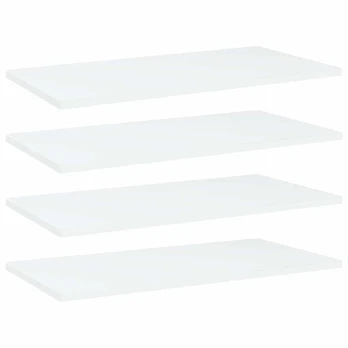 Knygų lentynos plokštės, 4vnt., baltos, 60x30x1,5cm, mdp