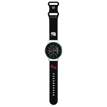 Hello Kitty Dirželis Uniwersalny HKUWLSCHBLK Silicone Kitty Head juoda|juodas 22mm