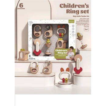 Barškutis Baby Rattle Teether Set, įvairių spalvų