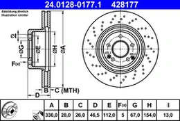 ATE 24.0128-0177.1 Brake Disc kaina