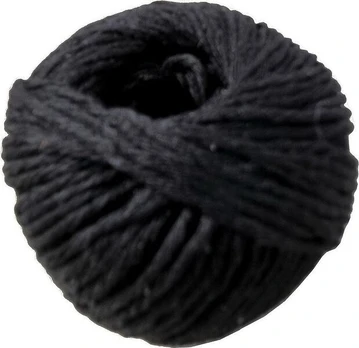 Juodas medvilninis siūlas 15mm x 50m