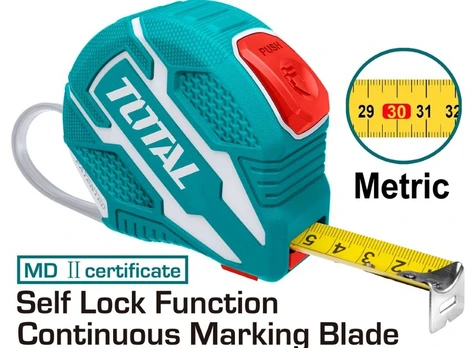 Ruletė TOTAL, 3 m, 16 mm, Self Lock, TMT126231ME