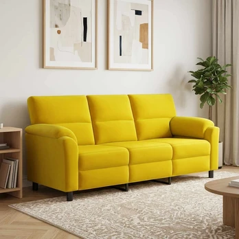 Sofa Geltona 214 x 85 x 93 cm Aksomas