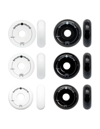 FR - ROUND WHEELS - 84A - PACK OF 4 White 80mm