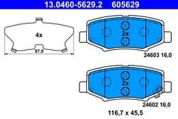 ATE 13.0460-5629.2 Brake pad set