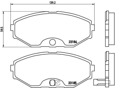 Stabdžių trinkelių rinkinys, diskinis stabdys BREMBO P 56 045