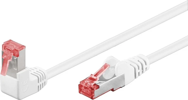 Goobay Kabelis LAN Patchcord CAT 6 S/FTP 1x90 BALTA 0,5m