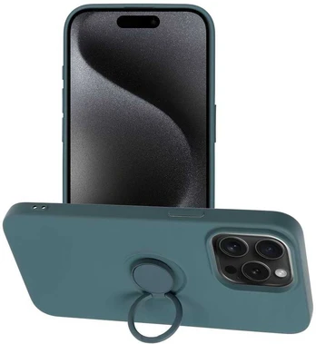 Dėklas Oem SILICONE RING Case for IPHONE 15 PRO MAX žalias
