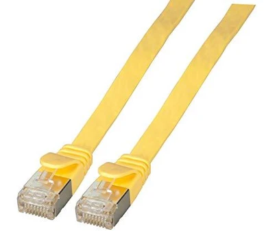 EFB Patch cord flat U / FTP, kat. 6A, PVC, 1,5 m, geltona