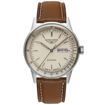 Bauhaus Aviation Automatic 23665 Beige Rankinis laikrodis
