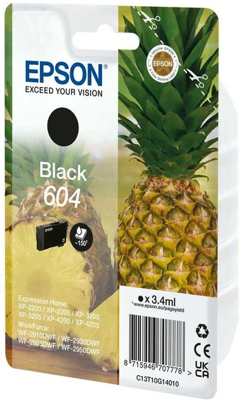 Epson 604 'Ananas' Tinte Single Pack Juodas mit RF/AM Tag