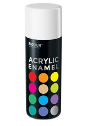 Aerozolinė emalė BIODUR ACRYLIC, RAL9010, balta blizgi, 400 ml