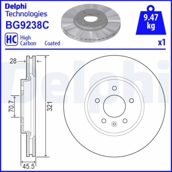 DELPHI BG9238C Brake Disc