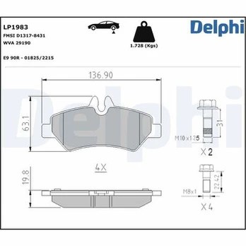 DELPHI LP1983 Brake pad set