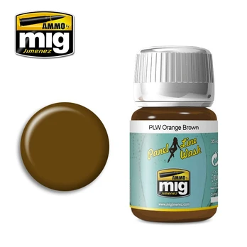 AMMO by MIG Jimenez AMMO MIG - Sendinimo priemonė PANEL LINE WASH Oranžinis BROWN, 35ml, 1616