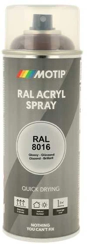 Motip Ral 8016 high gloss mahogany ruda