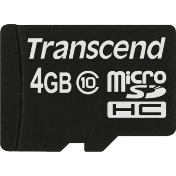 Transcend microSDHC 4 GB Class 10 atminties kortelė su SD adapteriu