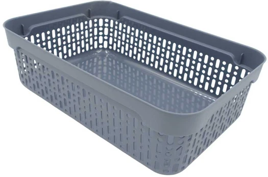 Plastikinė dėžutė su skylutėmis, 40 × 30 × 13 cm PILKA