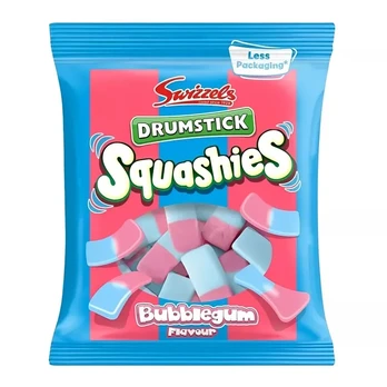 Kramtomi saldainiai SQUASHIES DRUMSTICK BUBBLEGUM, 120 g