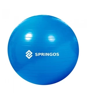 Gimnastikos kamuolys Springos FB0009, mėlynas, 85 cm