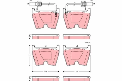 TRW GDB1507 Brake pad set