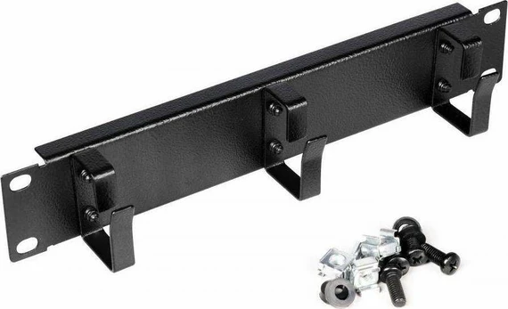 Organizer Equip Equip 10'' Kabeldurchführung mit Ringeinsatz, 1U juodas