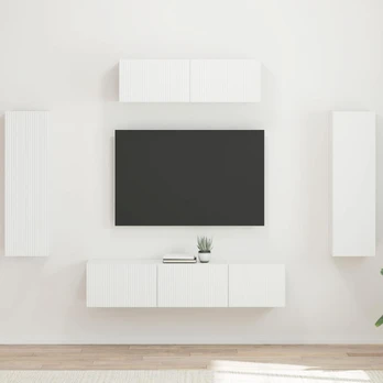 Televizoriaus spintelė 5 pcs Balta