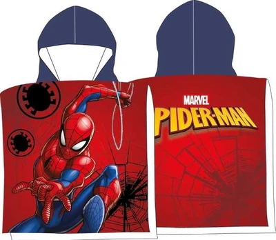 MCU Spiderman Poncho badehåndklæde med hætte - 100 procent bomuld